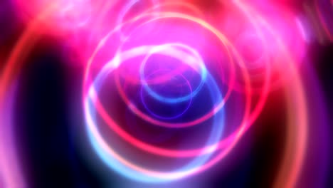 tunnel of neon circles. colorful torus as a flight to the other world.