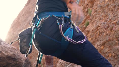murcia, spain, october 29, 2024: sportsperson rock climbing in slow motion at a wall rock