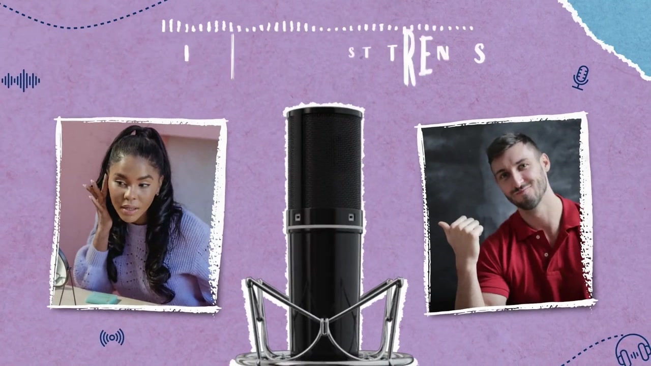 Animated Podcast Promotion Template with Social Media Elements