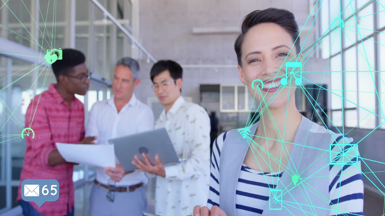 animación de diversas personas de negocios y redes de conexiones.