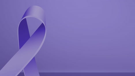 анимация символа фиолетовой ленты на светло-фиолетовом фоне
