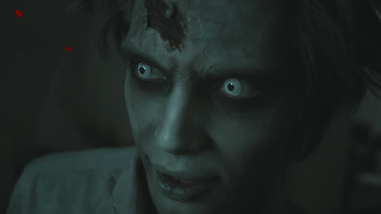 Close Up of Scary Zombie Man