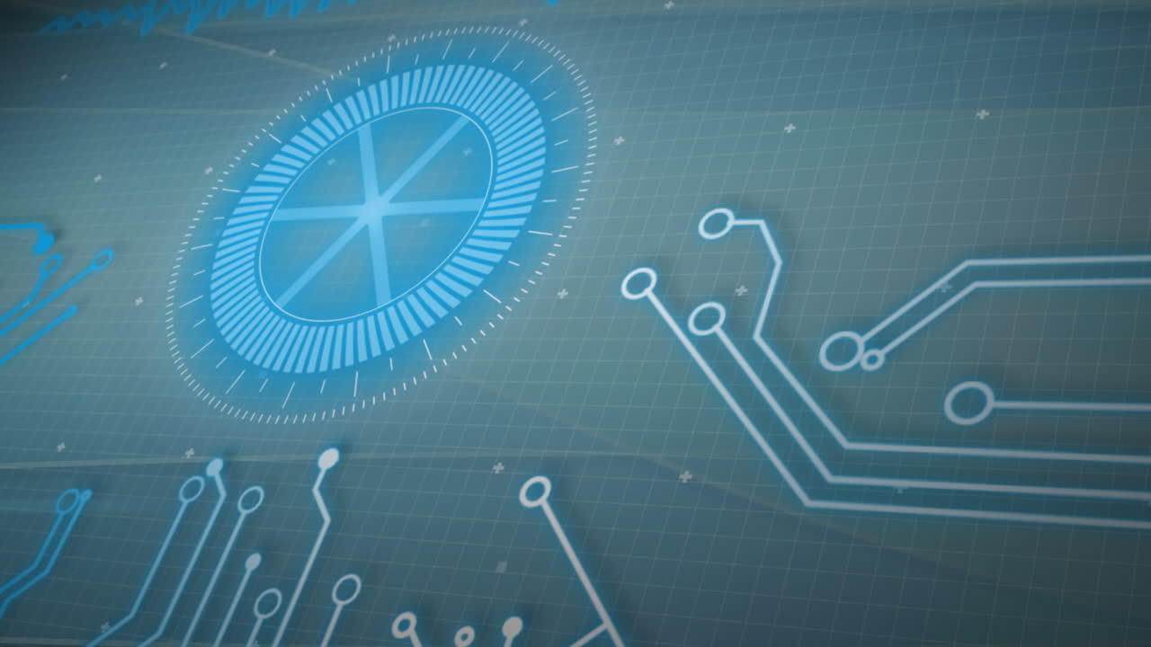 회색 배경에서 연결 및 범위 스캔의 애니메이션