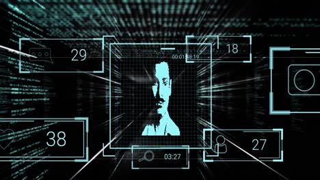 Animation of user photos, social media reactions and data processing in digital space