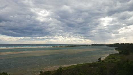 view from the lookout over the snowy river inlet at marlo, gippsland, victoria, australia, december 2020