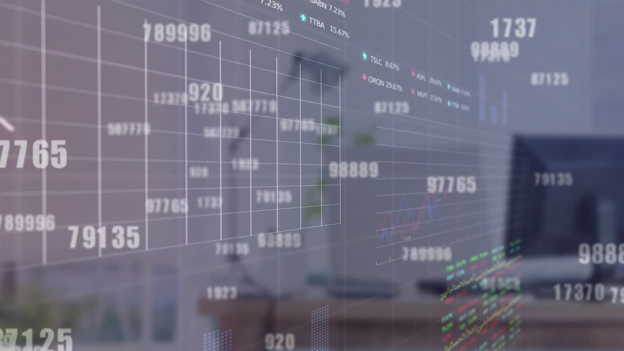 Animation of financial data processing over office