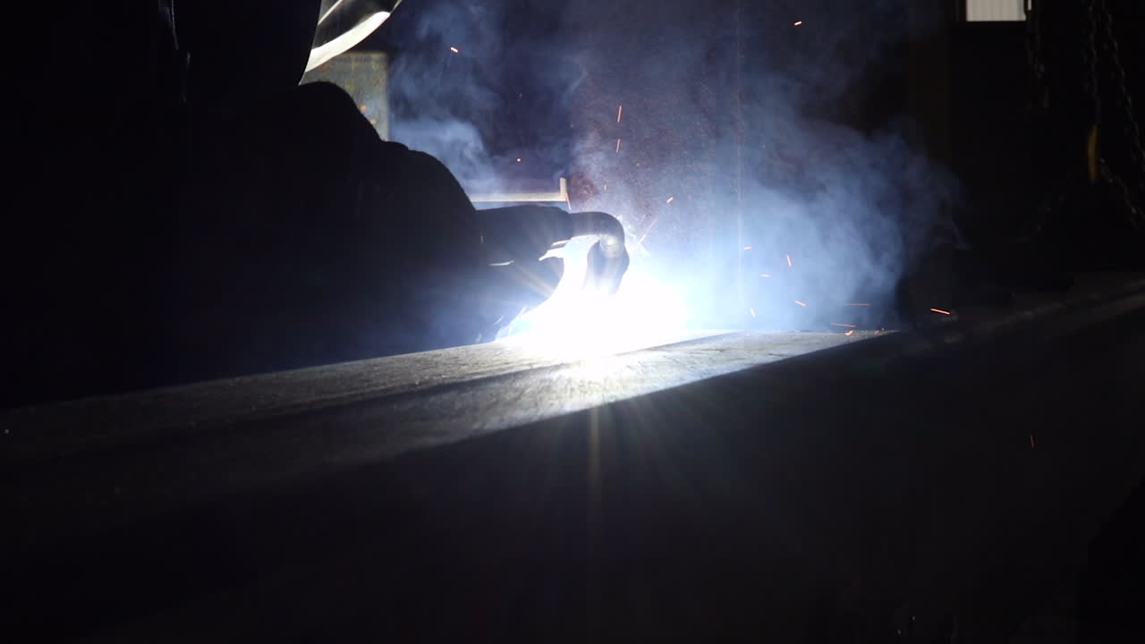 A close up of a weld in slow motion