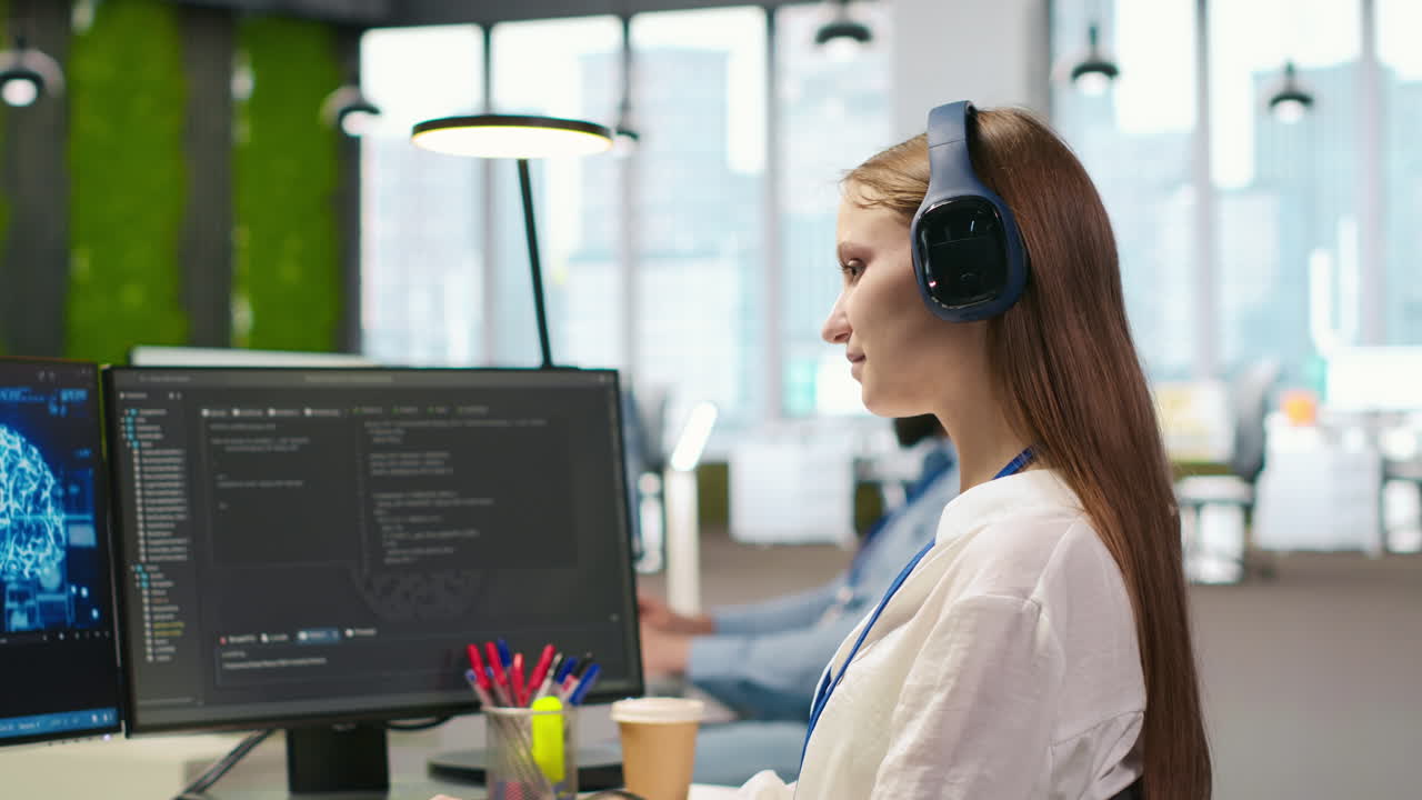 Junior Dev Developing Ai Software Applications, Optimizing Code, Listening Music