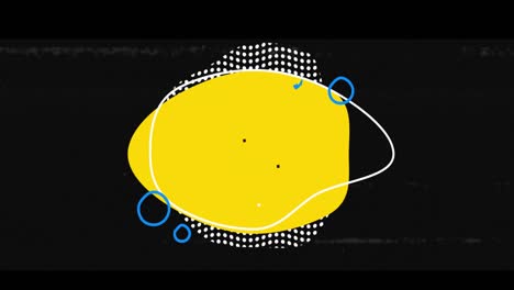 animation of moving colourful shapes over interference