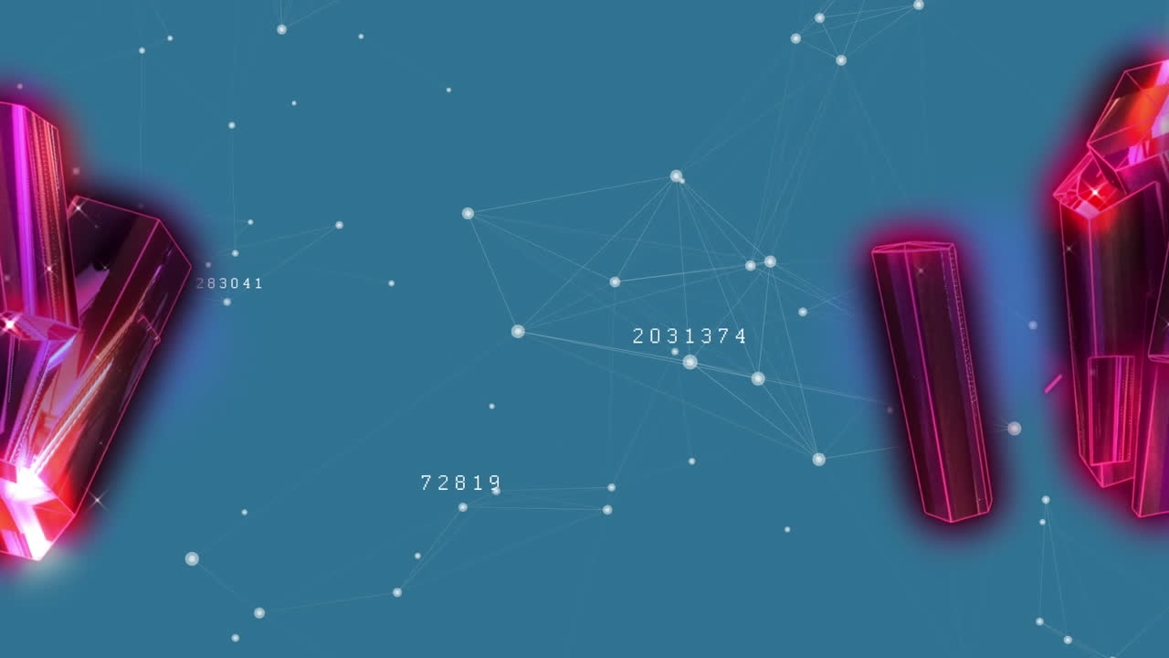 빛나는 쇼핑 카트를 통해 연결 네트워크의 애니메이션