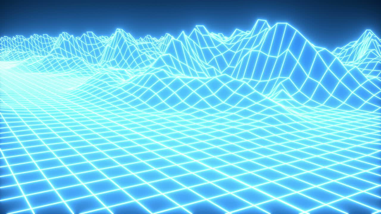 4k 네온 그리드 풍경 루프