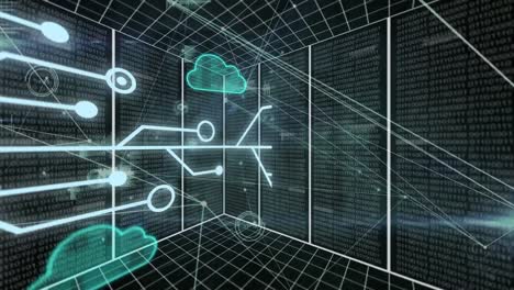 Animation-of-clouds,-data-processing-over-computer-servers