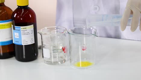 experimento químico: disolución de yodo en agua