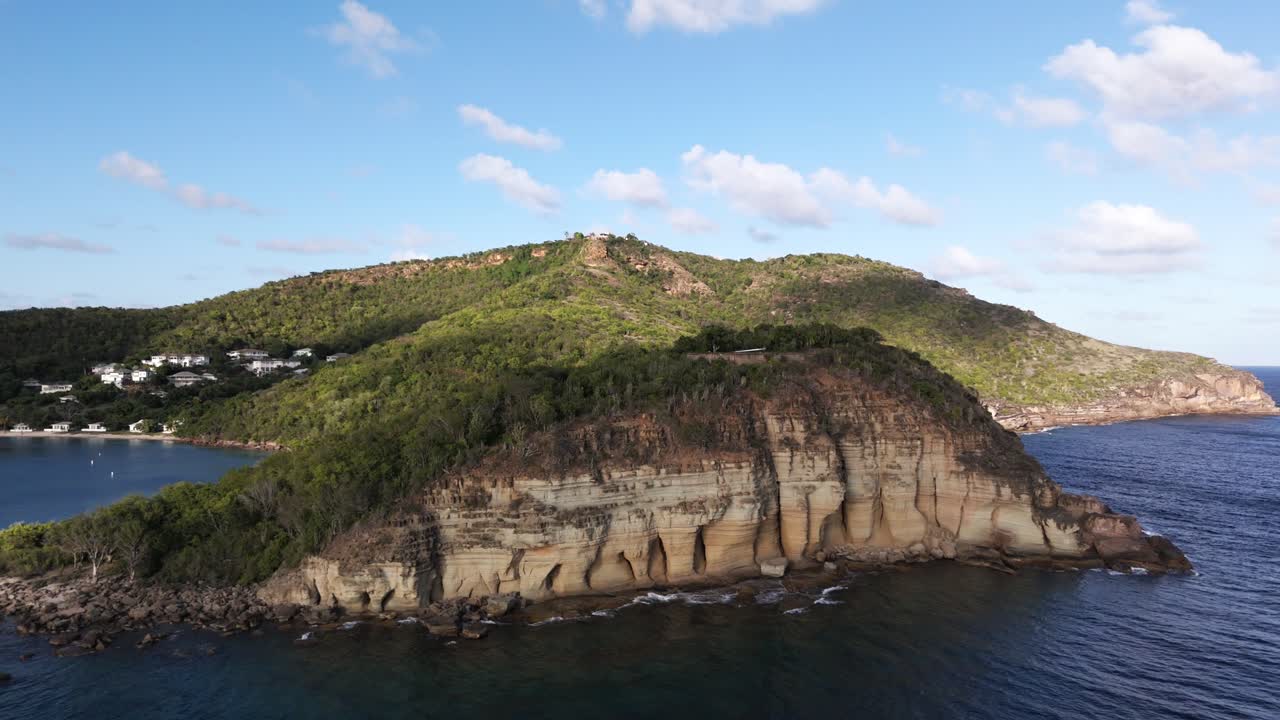 Aerial View of a Stunning Coastal Cliff and Island