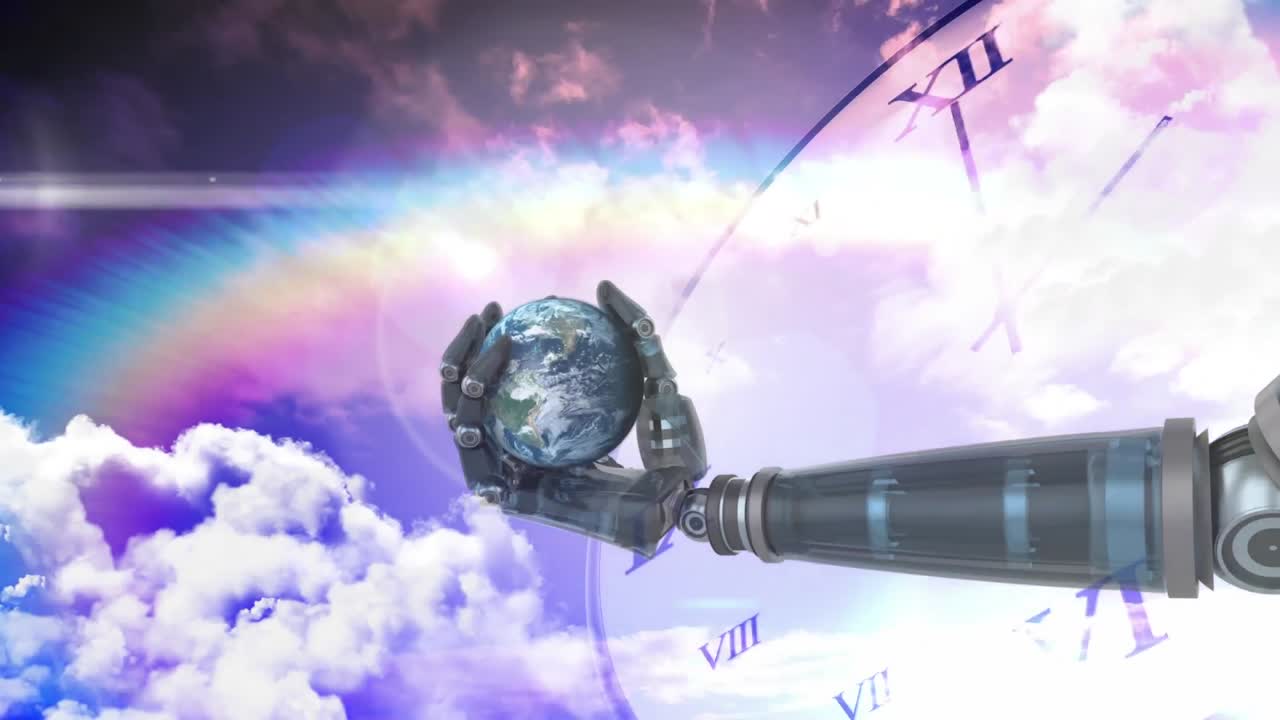 цифровой композит роботизированной руки 4k