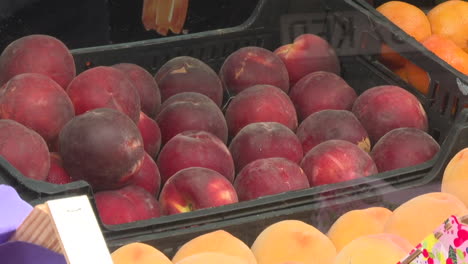 fresh peaches at market