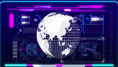 animación del globo y procesamiento de datos en la interfaz