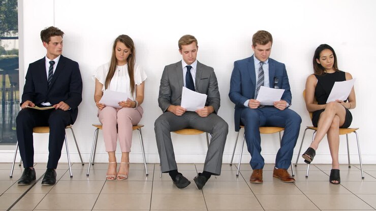 Group Of Job Candidates Waiting For Interview In Office