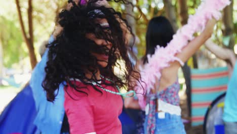 woman having fun at music festival 4k