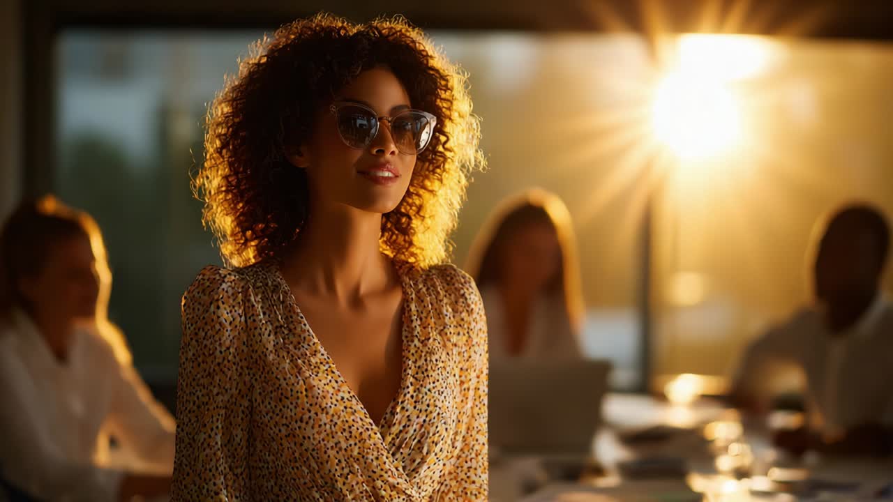 Confident Businesswoman Leading a Meeting