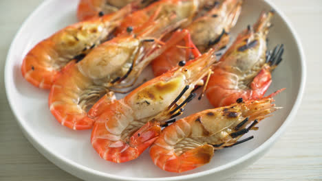 grilled river prawns or shrimps - seafood style