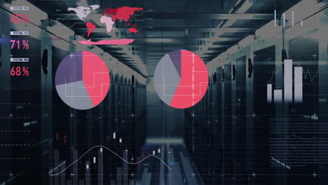 animation of digital data processing over computer servers