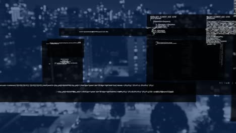 Animation-Der-Datenverarbeitung-über-Dem-Stadtbild