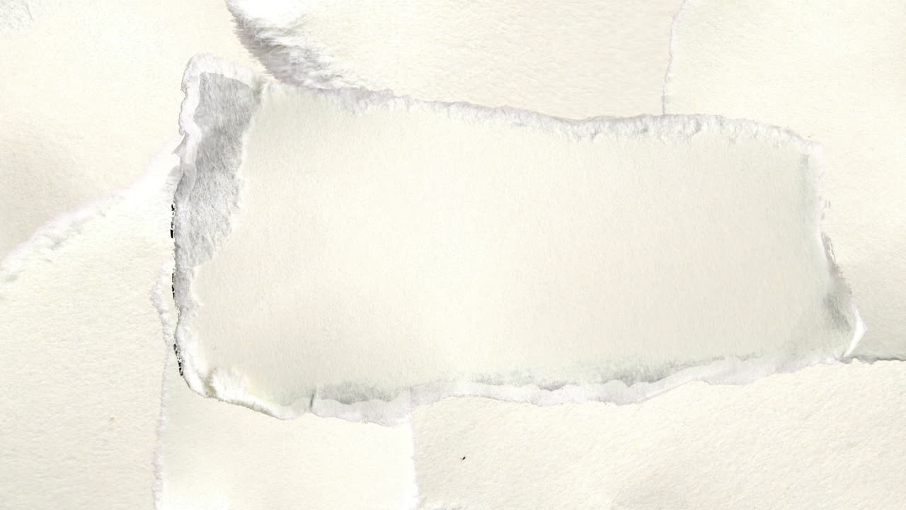 Dynamic Torn White Paper Reveal on Black Background
