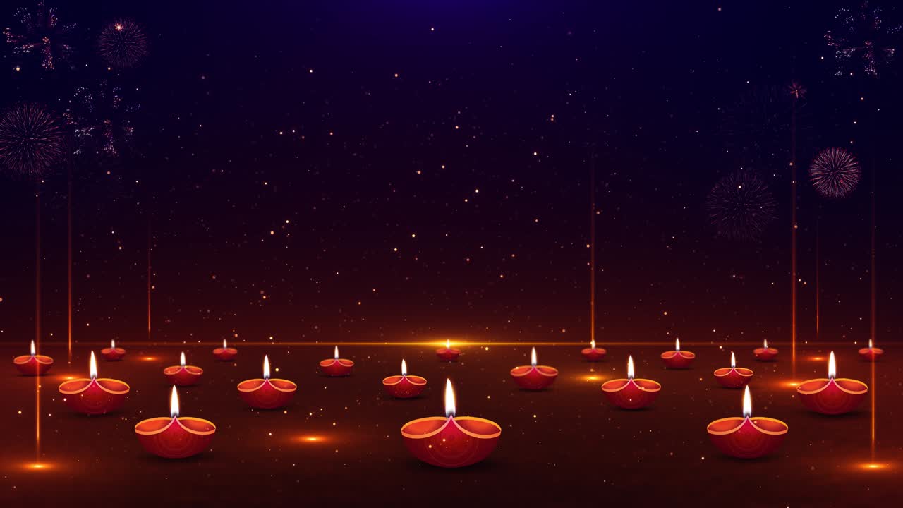 Glædelig Diwali feriebegivenheder på en religiøs festival Diwali olielampe animation 4K glædelig Diwali eller