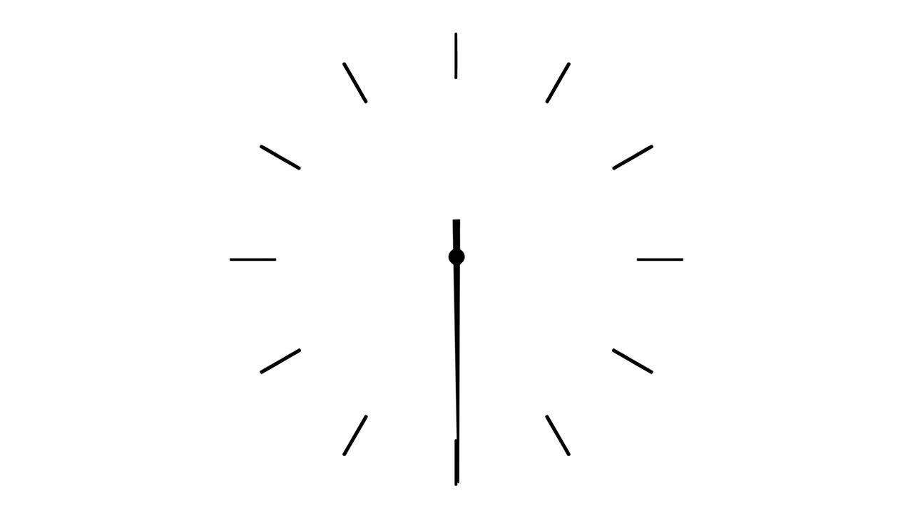 4K clock spinning, watch animation on white background