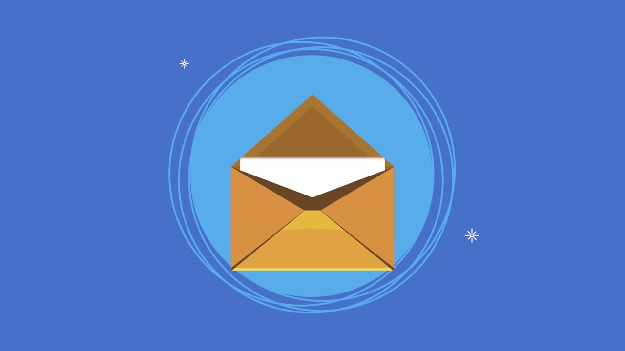 animación de envío de correo postal por sobre