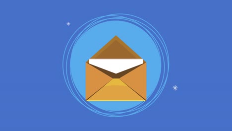 animación de envío de correo postal por sobre