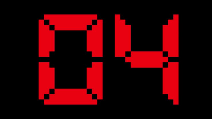 Ten Second Digital Countdown Timer In Red