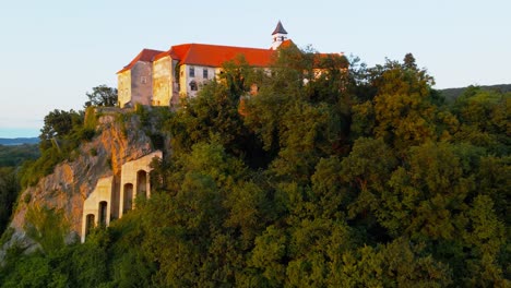 Captivating-4K-drone-footage-of-Castle-Borl,-a-historic-gem-with-a-haunting-past-as-Gestapo-Prison-in-World-War-Two