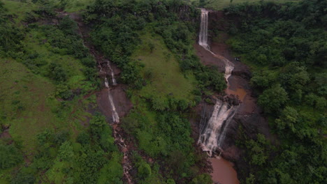 Fpv-Drone-Shot-of-Beautiful-Waterfall-in-South-gujarat-during-monsoon