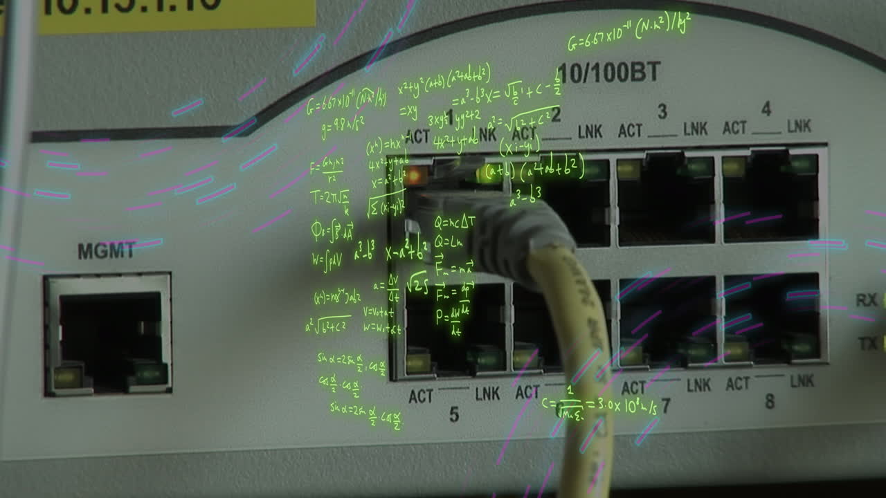 animación del procesamiento de datos a través de un servidor informático