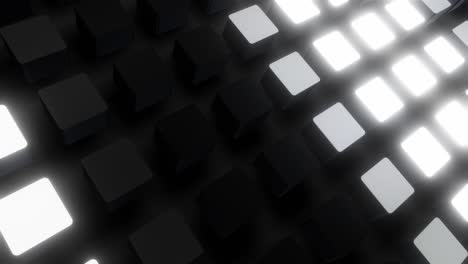 abstract 3d geometric pattern with glowing cubes
