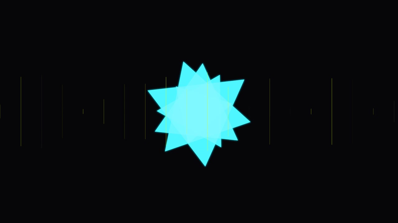 Abstract Blue Star Shape with Digital Glitch Effects