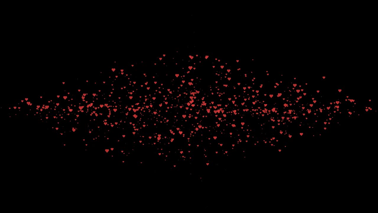 검은 바탕에 은 심장 발렌타인 데이 모션 배경