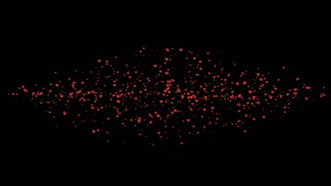 red hearts over a black background. valentine's day motion background