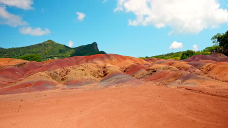 wide shot of the seven colored earths chamarel national park in the mauritius island