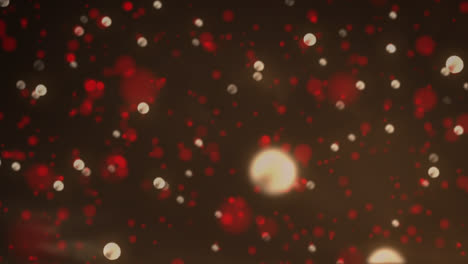 animation of yellow and red christmas flickering spots over brown background