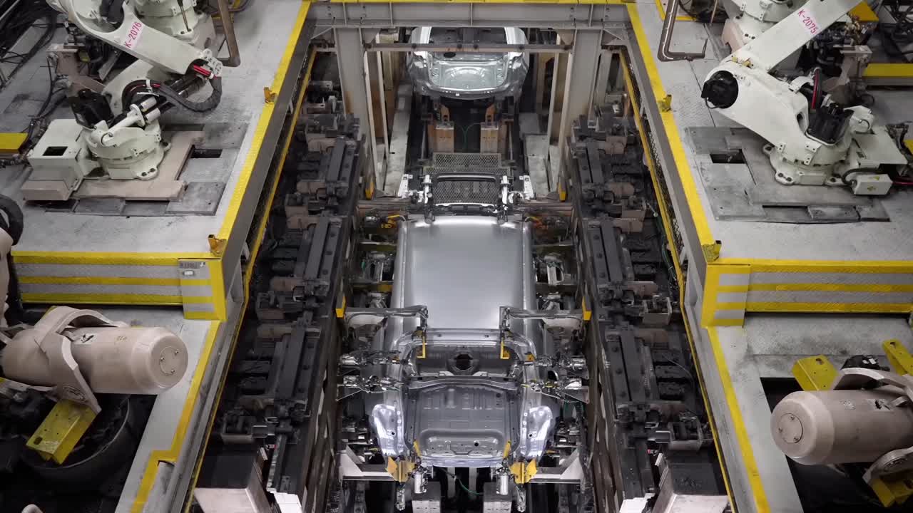 Car Assembly Line in a Modern Factory
