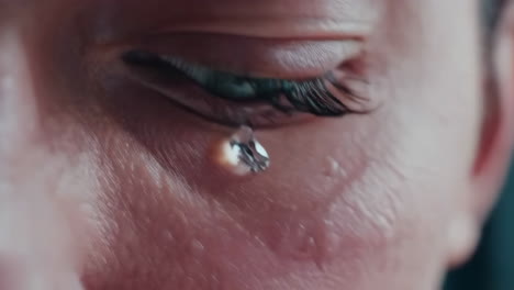 Woman with diamond tear and ice