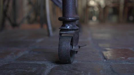 antique historic furniture caster at luxury restaurant