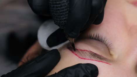 maquillaje permanente de cejas en un maravilloso salón de belleza