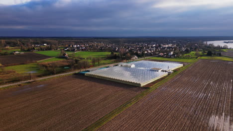 northern limburg field meadow and farming drone landscape of arcen