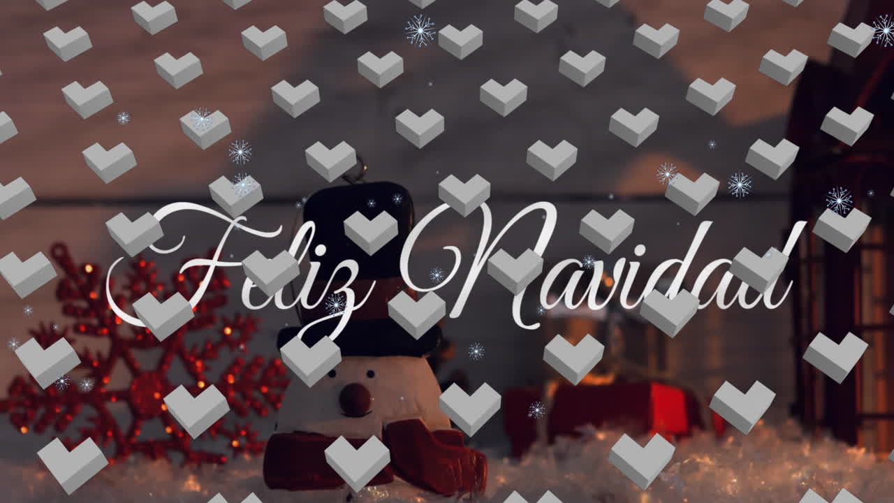 animación de navidad de casamiento sobre formas geométricas