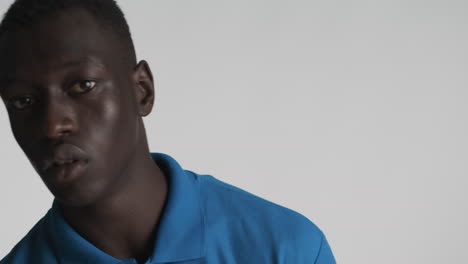 african american man on grey background.