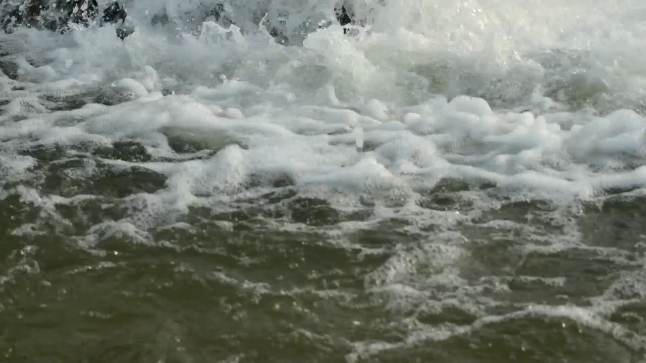 Water floods after effects gushing closeup